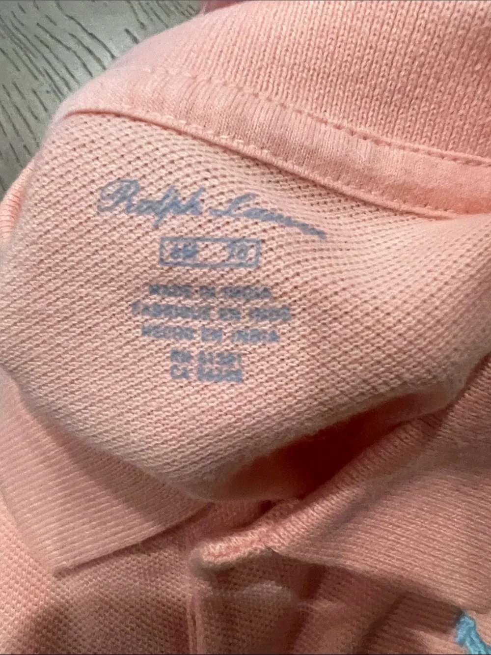 Ralph Lauren 100% Cotton Coral Peach Polo baby Dress